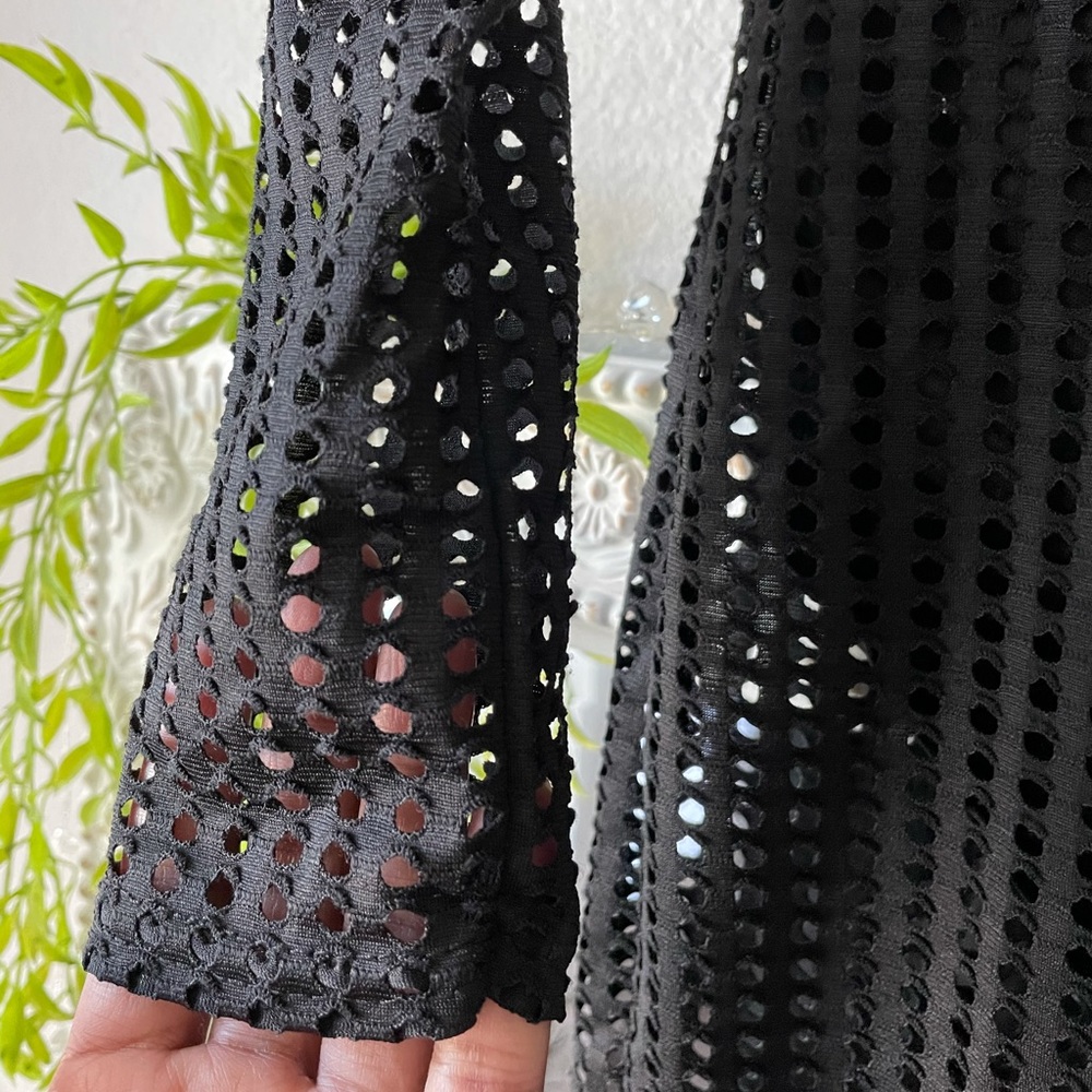 Black Sexy Mesh Skinny Leg Jumpsuit Clubwear Sz 6 - Picture 9 of 11